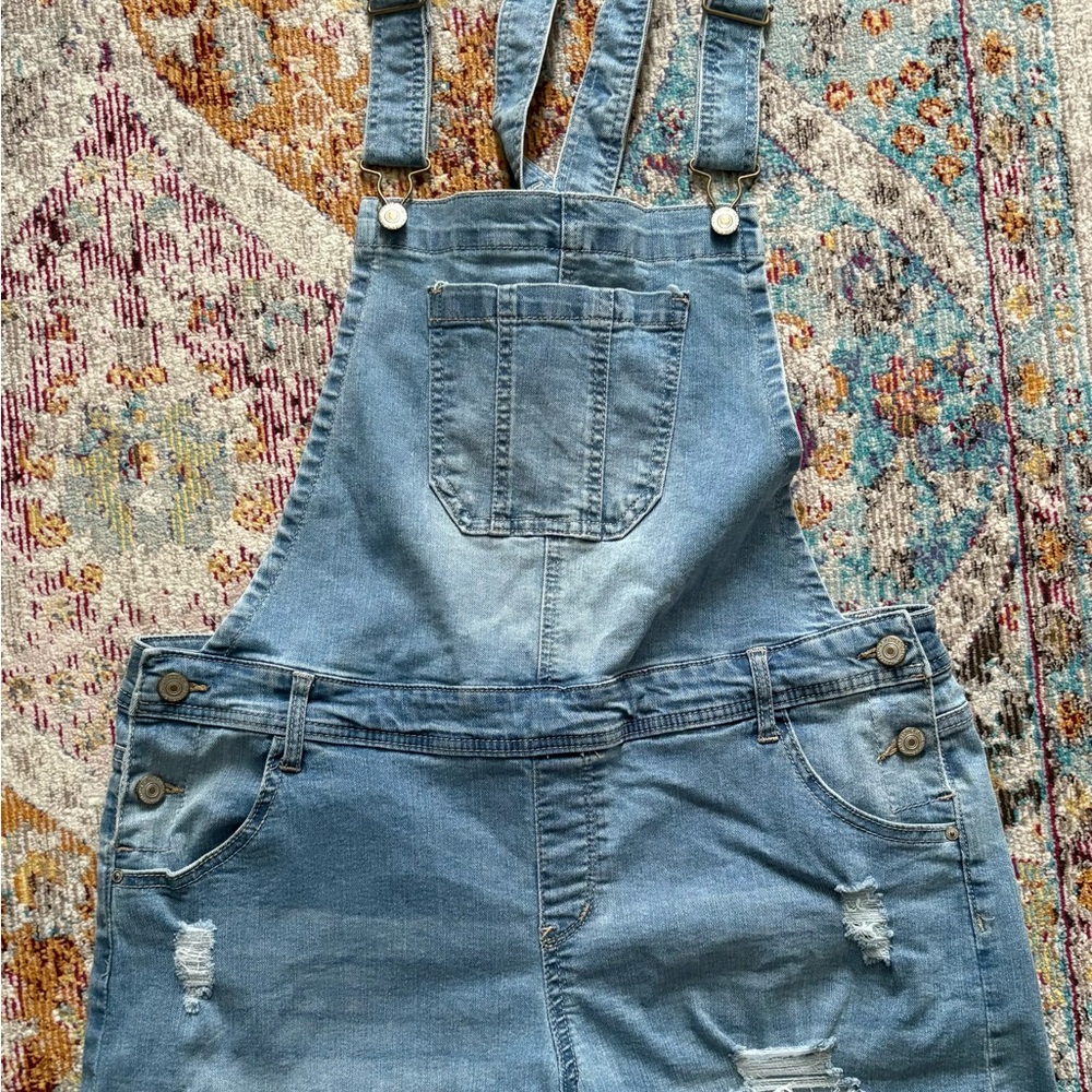 Wallflower Blue Jean Shorts Overalls